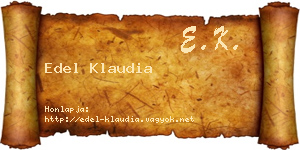 Edel Klaudia névjegykártya